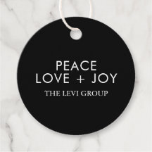 Peace Love Joy Black White Noël Holiday