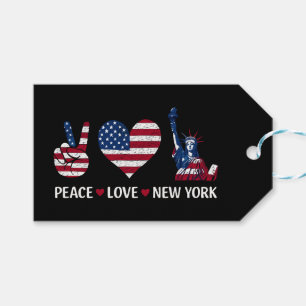Étiquettes-cadeau Peace Love New York