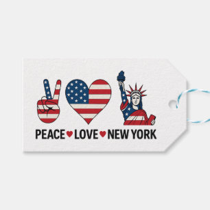 Étiquettes-cadeau Peace Love New York