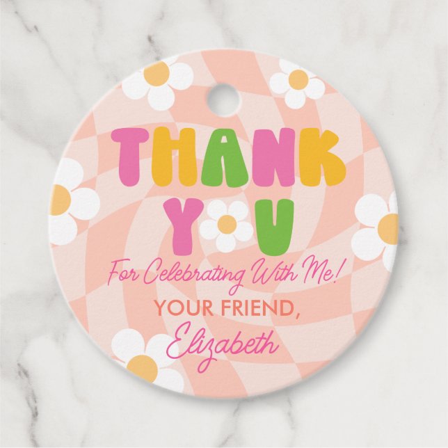 Étiquettes Cadeau Peace Out Chiffres simples Filles 10e anniversaire (Devant)