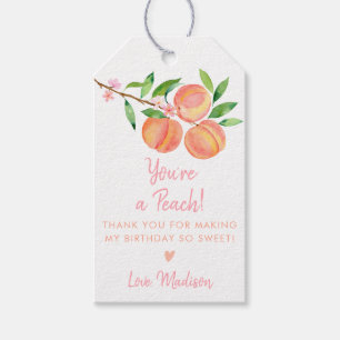 Étiquettes-cadeau Peach Blossom Merci d'anniversaire