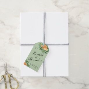 Étiquettes-cadeau Peach Green Mariage Spring Pastel