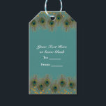 Étiquettes-cadeau Peacock Feathers & Gold Dots N'IMPORTE QUEL cadeau<br><div class="desc">Peacock Feathers & Gold Dots N'IMPORTE QUELLE Balise cadeau de fête de couleur. Customisez cependant.Objets correspondants disponibles.</div>