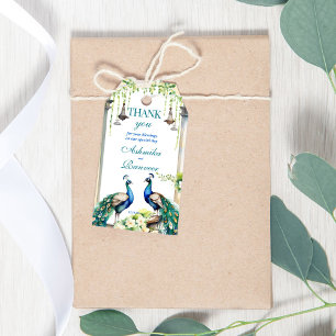 Étiquettes-cadeau Peacock jasmine mariage indien modèle faveur cadea