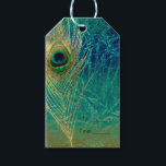 Étiquettes-cadeau Peacock Plumes Bleu Turquoise Or Exotique Faveur C<br><div class="desc">Peacock Feather Blue Turquoise Gold Exotic Favor étiquette cadeau. Customisez cependant.Objets correspondants disponibles.</div>