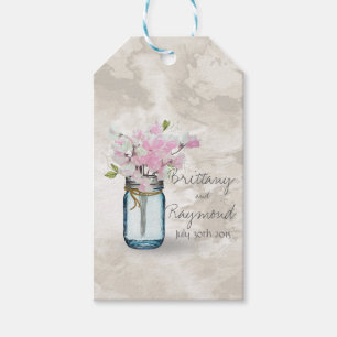 ÉTIQUETTES-CADEAU PEAS ROSE DOUX VINTAGE MASON JAR WATERCOLOR