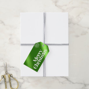 Étiquettes-cadeau Peau verte minimaliste Joyeux Noël Snowflake