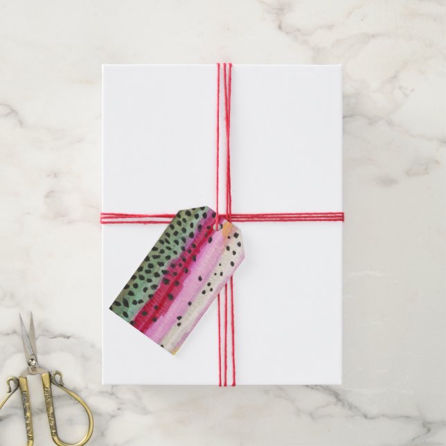 Étiquettes-cadeau Pêcheurs de truites arc-en-ciel (With Twine)