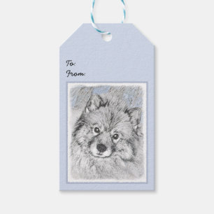 Étiquettes-cadeau Peinture Keeshond Beth - Joli art original chien