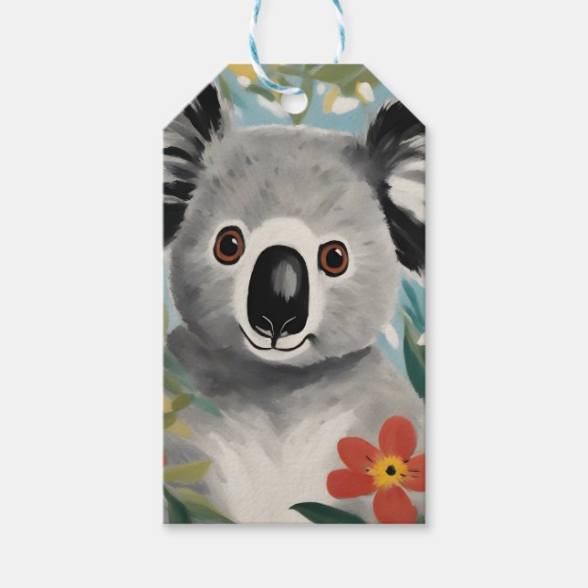 Étiquettes-cadeau Peinture Koala (Devant)
