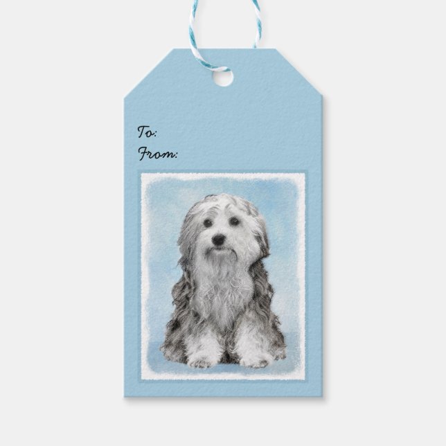 Étiquettes-cadeau Peinture Lowchen - Cute Original Chien Art (Devant)
