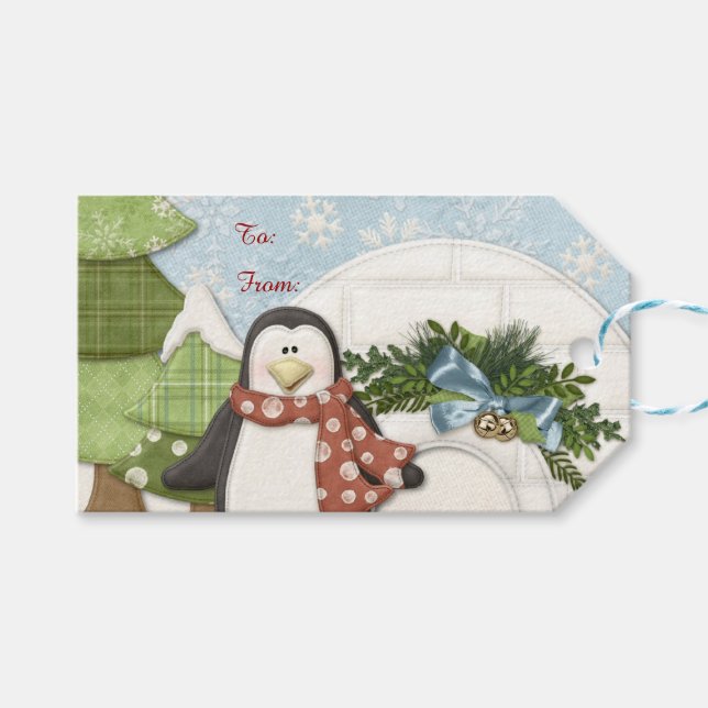 Étiquettes-cadeau Penguin de Christmas (Devant (Horizontal))