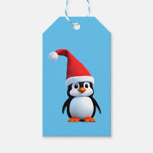 Étiquettes-cadeau Penguin de Noël (Devant)