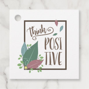 Étiquettes Cadeau Pensez motivation positive texte plume boho