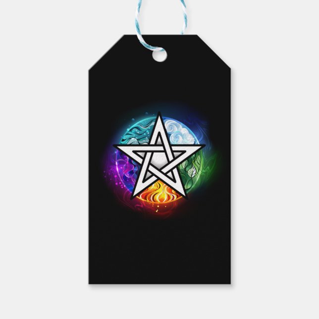 Étiquettes-cadeau pentagramme du Wiccan (Devant)