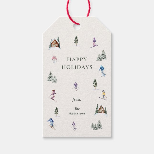 ÉTIQUETTES-CADEAU PENTES D'HIVER  (Devant)