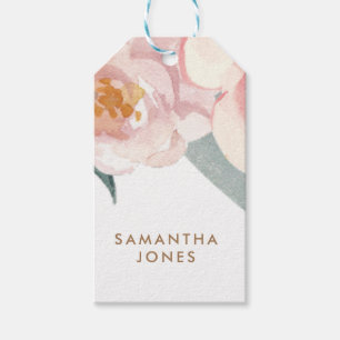 Étiquettes-cadeau Peonie rose moderne minimaliste Aquarelle Florale