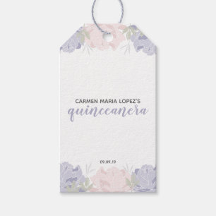 Étiquettes-cadeau Peonies roses et violettes Quinceanera Party