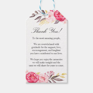 Étiquettes-cadeau Peony Romance Mariage Tags cadeaux