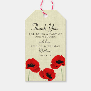 Étiquettes-cadeau Pépites d'aquarelle rouge Collection de Mariages f