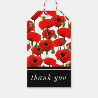 Étiquettes-cadeau Pépites rouges modèle floral