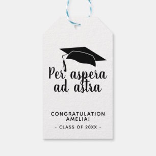 Étiquettes-cadeau Per aspera ad astra Latin Congrat Graduation