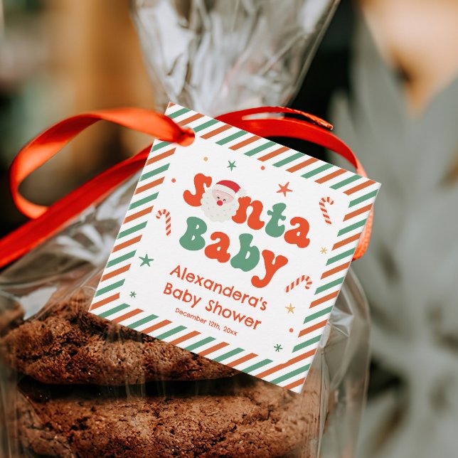 Étiquettes Cadeau Père Noël Baby Christmas Baby shower (Créateur téléchargé)