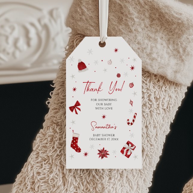 Étiquettes-cadeau Père Noël Baby Christmas Baby shower (Créateur téléchargé)