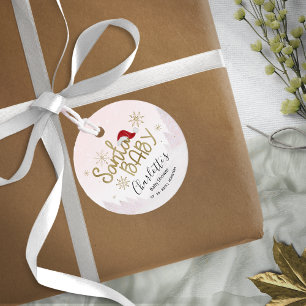 Étiquettes Cadeau Père Noël Baby Christmas Girl Baby shower