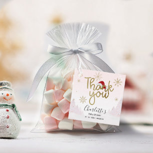 Étiquettes Cadeau Père Noël Baby Christmas Girl Baby shower Merci