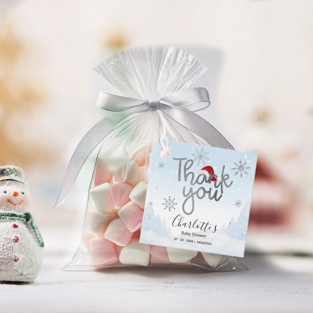 Étiquettes Cadeau Père Noël bébé Noël garçon Baby shower Merci  (Créateur téléchargé)