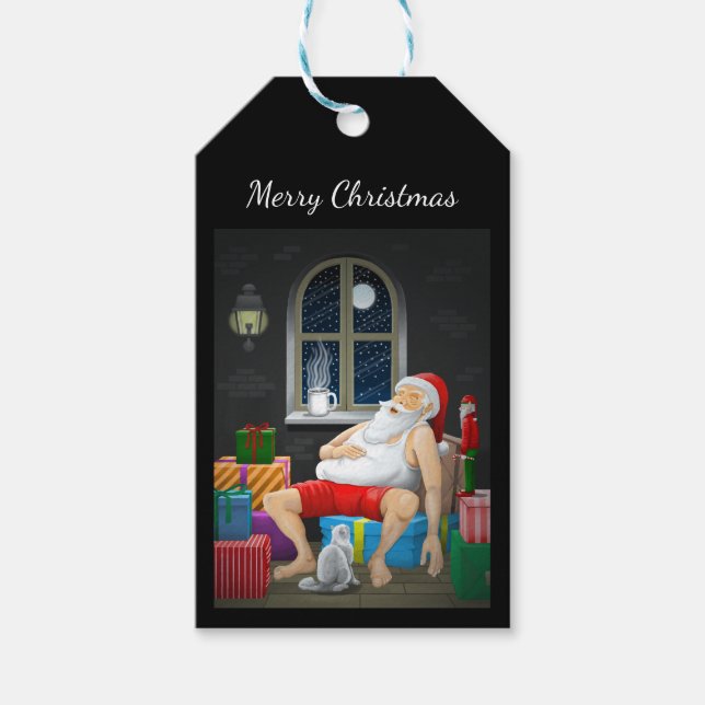 Étiquettes-cadeau Père Noël Café Time (Devant)