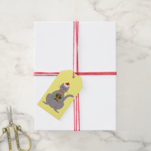 Étiquettes-cadeau Père Noël Cat