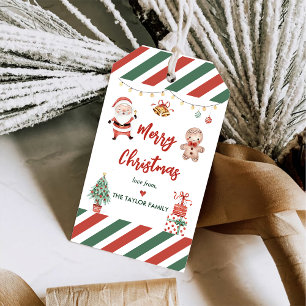 Étiquettes-cadeau Père Noël Cookies Noël fête d'anniversaire