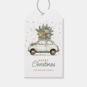 Étiquettes-cadeau Père Noël de Noël rustique aquarelle