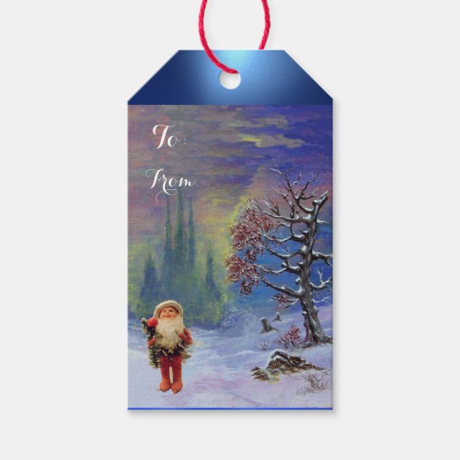ÉTIQUETTES-CADEAU PÈRE NOËL DES GNOMES (Devant)