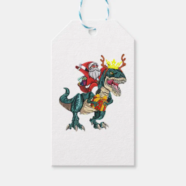 Étiquettescadeau Père Noël équitation Dinosaur T rex T Chemise Noël