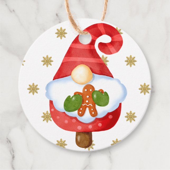 Étiquettes Cadeau Père Noël Gnome (Devant)