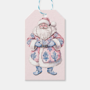 Étiquettes-cadeau Père Noël, grand-millénaire rose et bleu