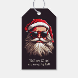 Étiquettes-cadeau Père Noël Grumpy Texte Personnalisé