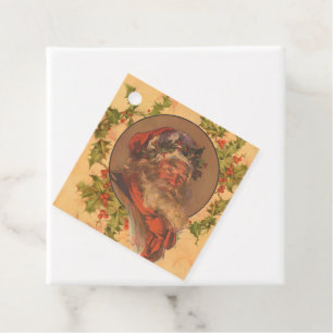 Étiquettes Cadeau Père Noël Leyendecker Antique Victorien