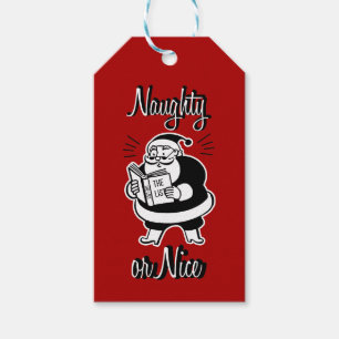 Étiquettes-cadeau Père Noël List Naughty or Nice Christmas Gig Tags