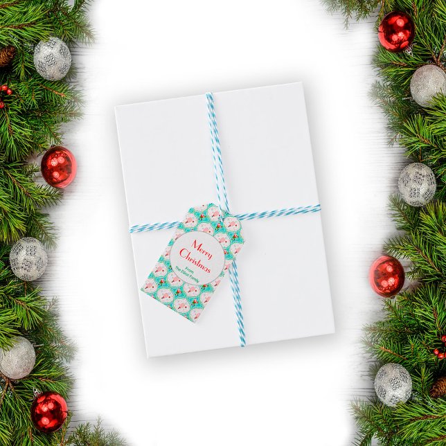 Étiquettes-cadeau Père Noël Noël Pickleball Ogee Motif (Créateur téléchargé)