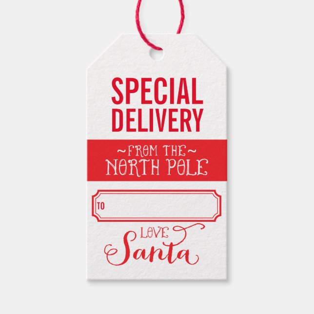 Étiquettes-cadeau PÈRE NOËL OFFRE OFFICIELLE cadeau de vacances spéc (Devant)