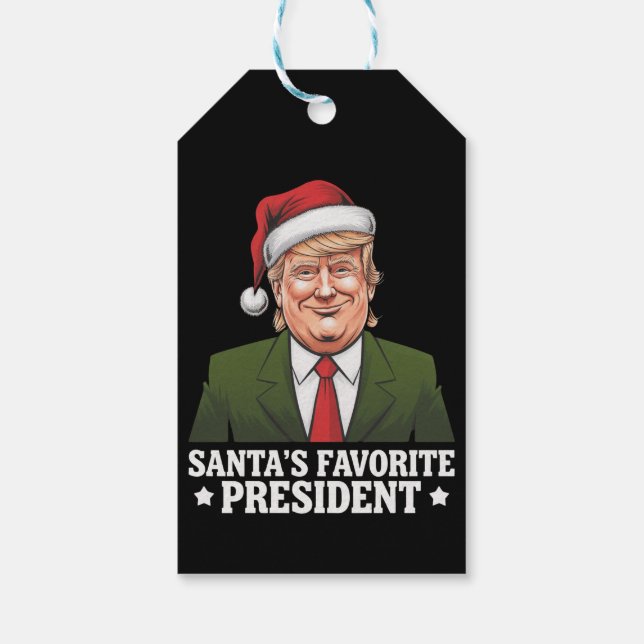 Étiquettes-cadeau Père Noël Président favori Funny Trump Noël (Dos)