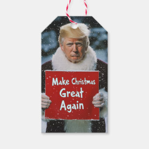 Étiquettes-cadeau Père Noël Trump : "Rendre sa grandeur à Noël"