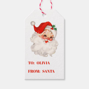 Étiquettes-cadeau Père Noël vintage Cadeau de Noël
