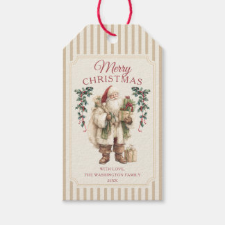 Étiquettes-cadeau Père Noël vintage Noël traditionnel de Noël