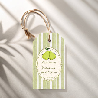 Étiquettes-cadeau Perfect pair sage green pear bridal shower favor