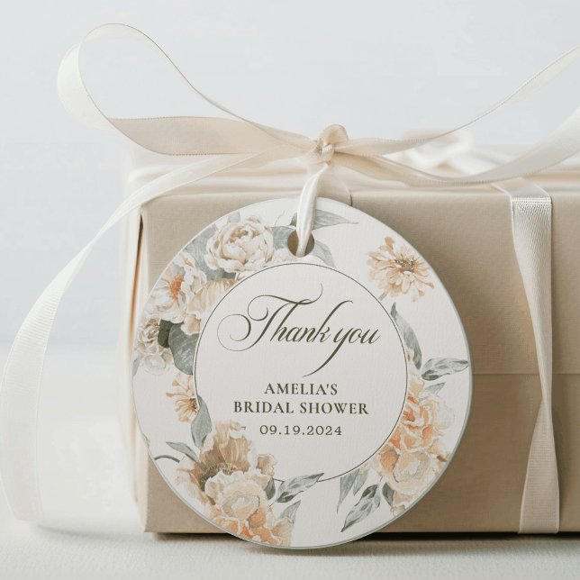 Étiquettes Cadeau Perles d'aquarelle et Fête des mariées de poursuit (Créateur téléchargé)